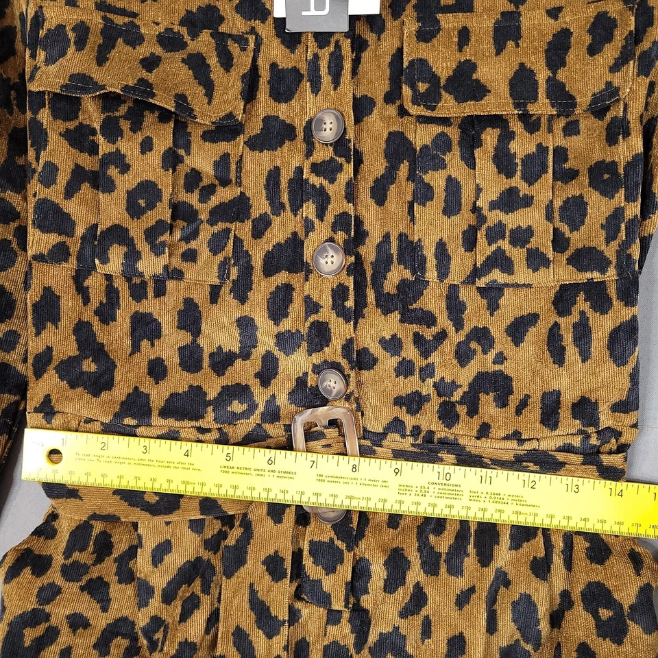 Boohoo женщин леопард шнур котел комбинезон подпоясанный длинным рукавом размер 4 - Изображение 4 из 4