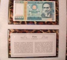 *Most Treasured Banknotes Peru 1988 10000 Intis P 140 UNC Prefix A
