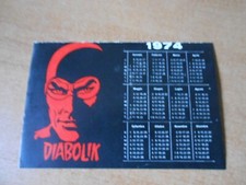 adesivo sticker-DIABOLIK CALENDARIO 1974-ALLEGATO AL N.2 DI DIABOLIK -cm.11x16,5