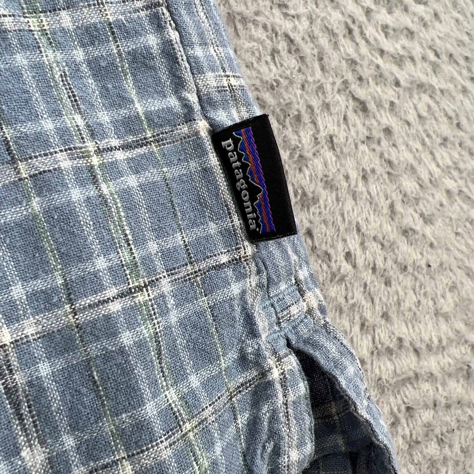 patagonia short sleeve button up hemp/cotton shirt