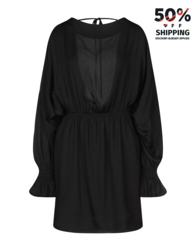 RRP €250 BAUM UND PFERDGARTEN AEMILEY Blouson Dress Size DE 40 Black Seersucker - Picture 1 of 5