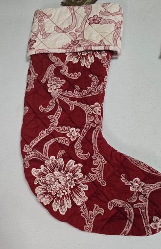 2 Vintage Christmas Stocking Dillard’s Quilted Red/White NEW ~ Farmhouse Cottage - Picture 4 of 11
