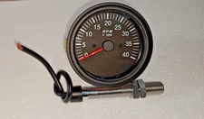 85mm Magnetic pickup Sensor Driven Tachometer 0-4000 RPM Black Bezel+Sensor 24V