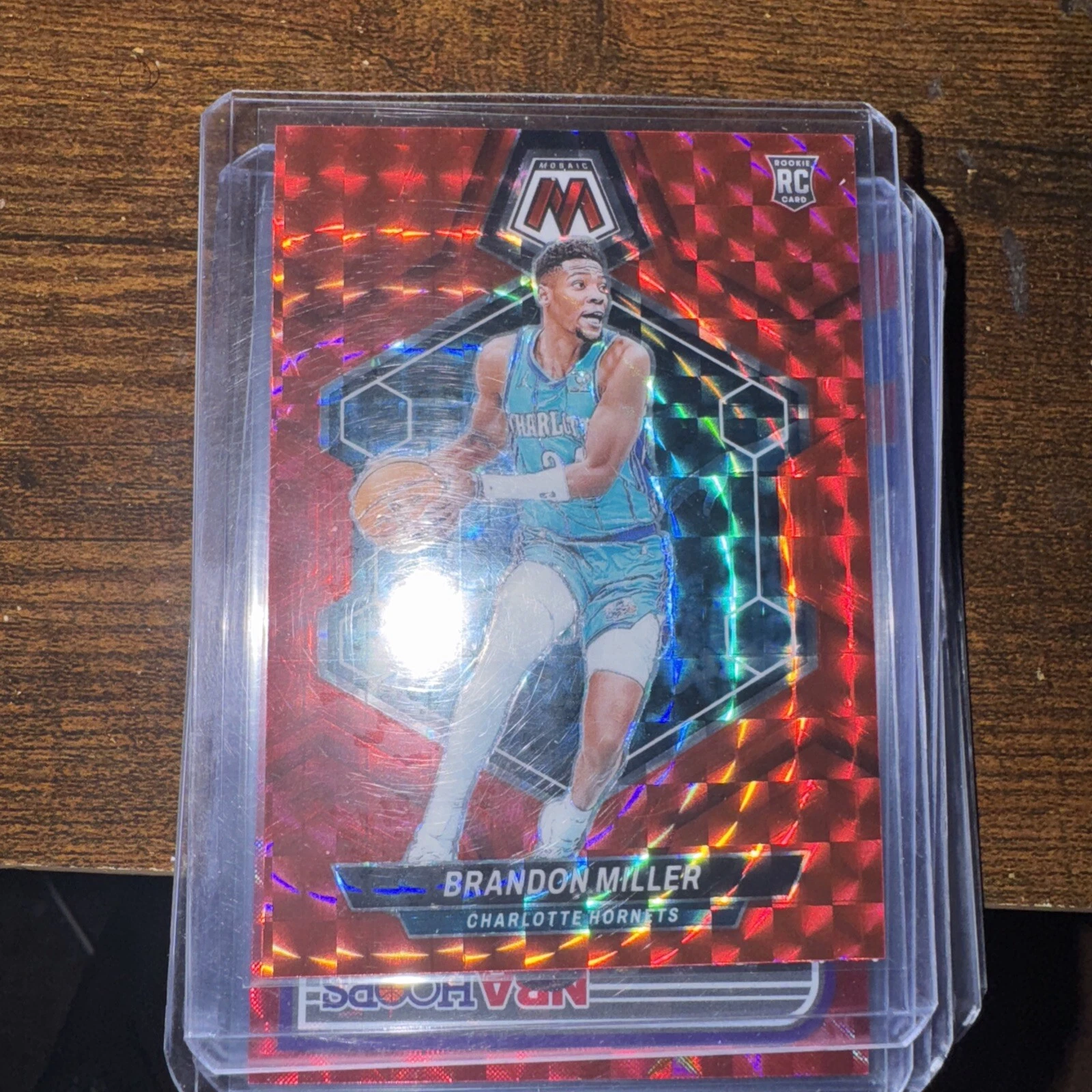 2023-24 Panini Mosaic Red Mosaic #202 Brandon Miller RC Rookie Hornets