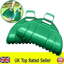 Image of leaf grabber pair hand held collector grabs gather leaves garden cleaning scoops