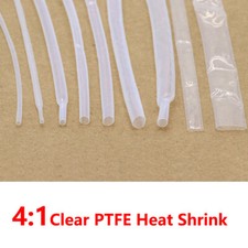 Clear 4:1 PTFE Heat Shrink Tubing 260 C HIGH TEMP Tube Preservative Sleeving