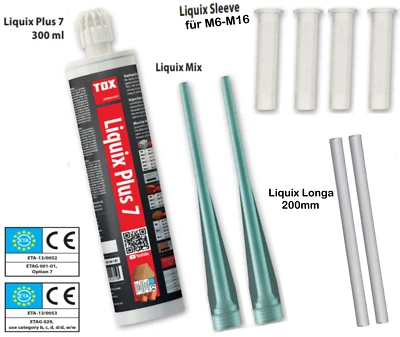 TOX-DÜBEL-TECHNIK GMBH TOX Verbundmörtel Liquix Plus 7 Injektionsmörtel Montagemörtel Siebhülsen M6-M16