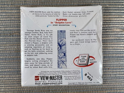 Flipper in Dolphin Love Sealed GAF Viewmaster Packet B 485 - Picture 2 of 2