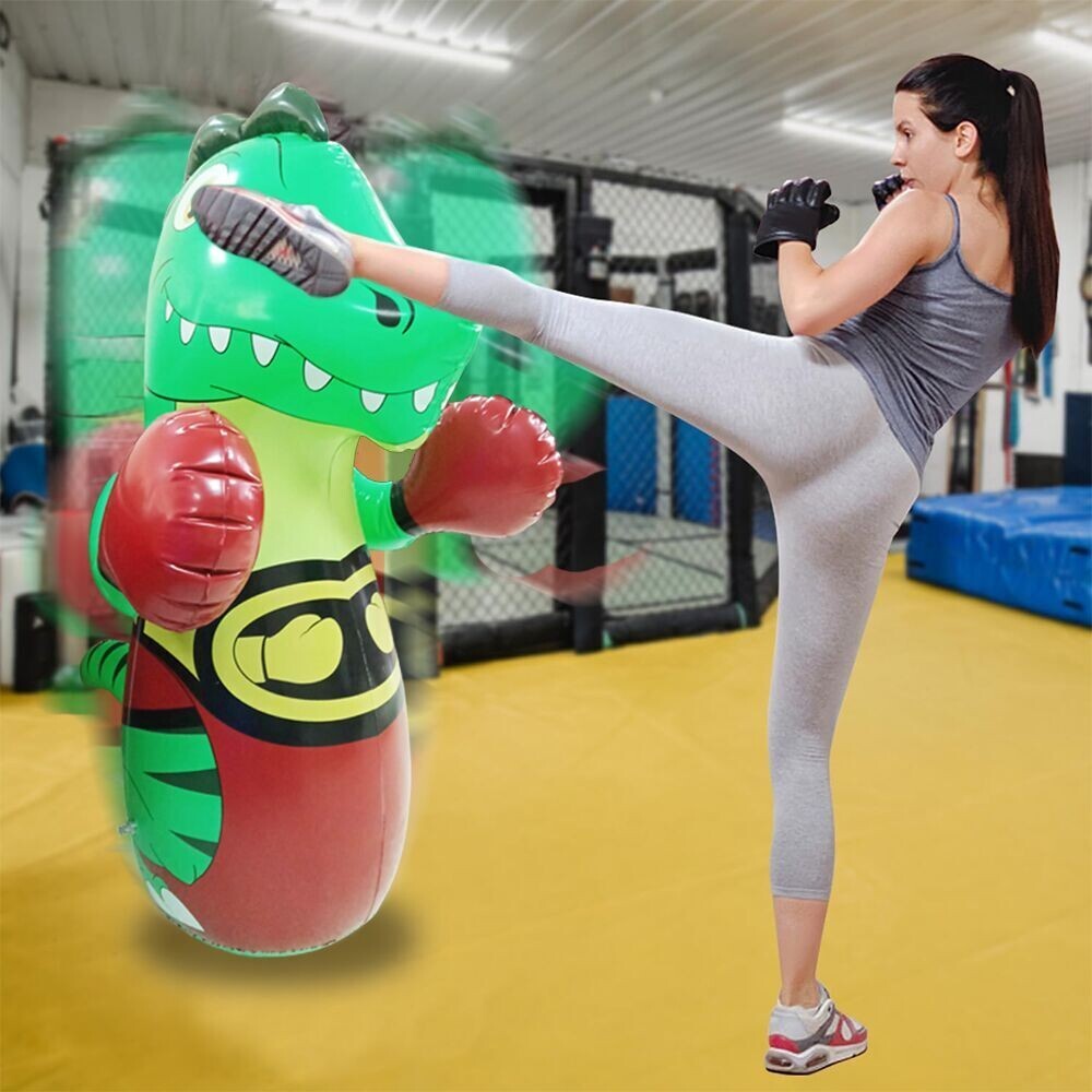 45-inch Freestanding Dinosaur Punching Bag for Kids with Stand - Kickboxing Training