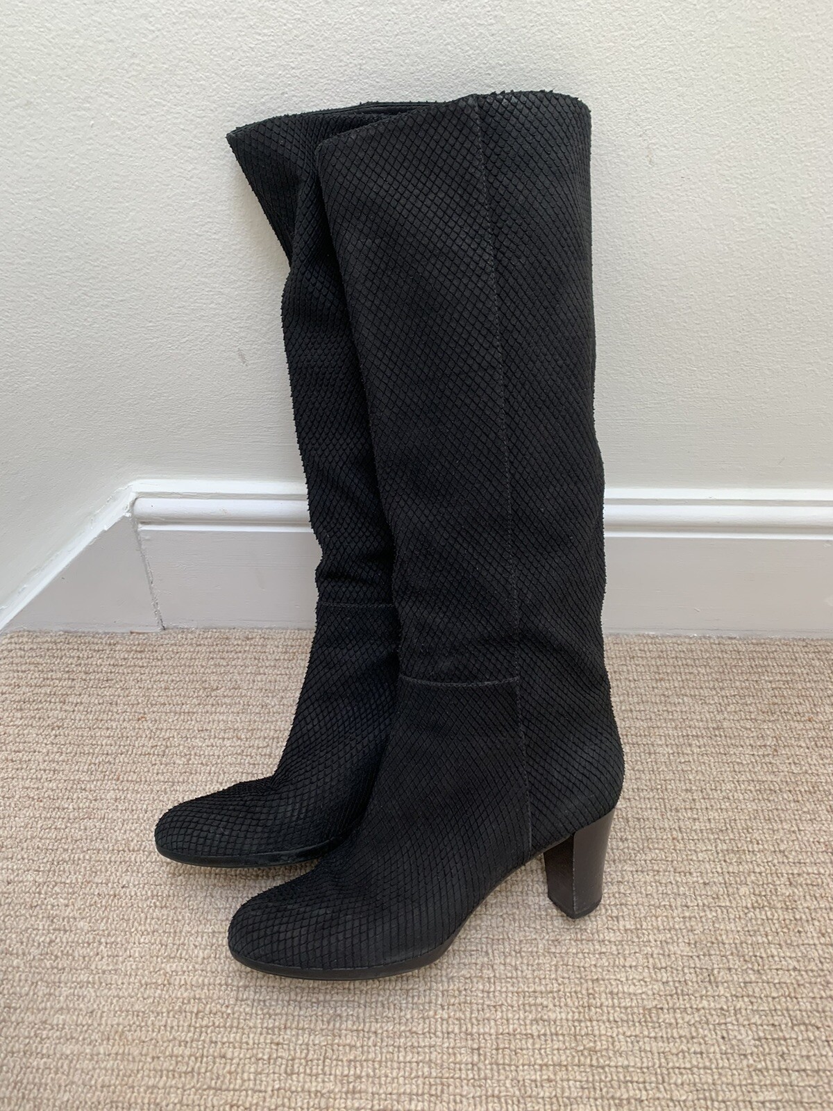 Sergio Rossi Leatger Suede Boots Python Skin Effe… - image 5