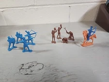 DFC 1980's Figures Brown Cavemen Medieval Knights Archers & Indian Riding Horse