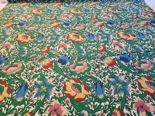 SANDERSON SELTEN VINTAGE PEGASUS BAUMWOLLE SATIN Stoff 2,6 m NEUE KUNST - Bild 15 von 23