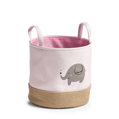 Zeller Aufbewahrungskorb ''Elefant'' Polyester/Jute rosa rosé Ø30 x 29 cm