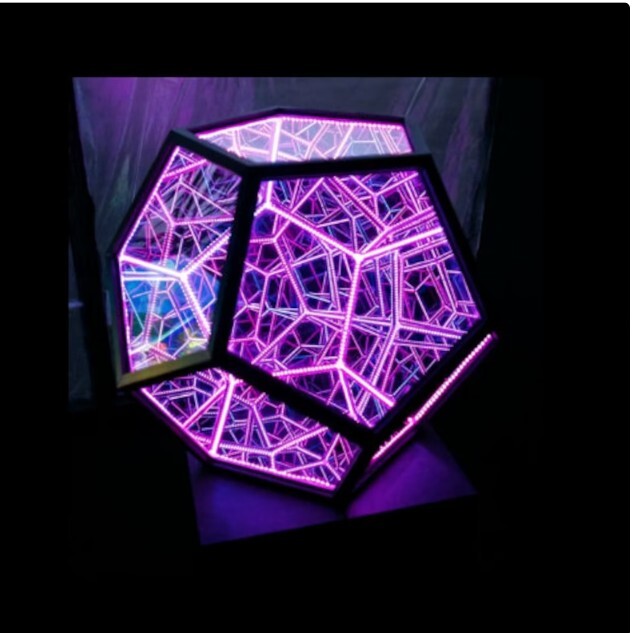 Dodécaèdre de l'infini veilleuse en acrylique polychromatique cadeau ado - 2
