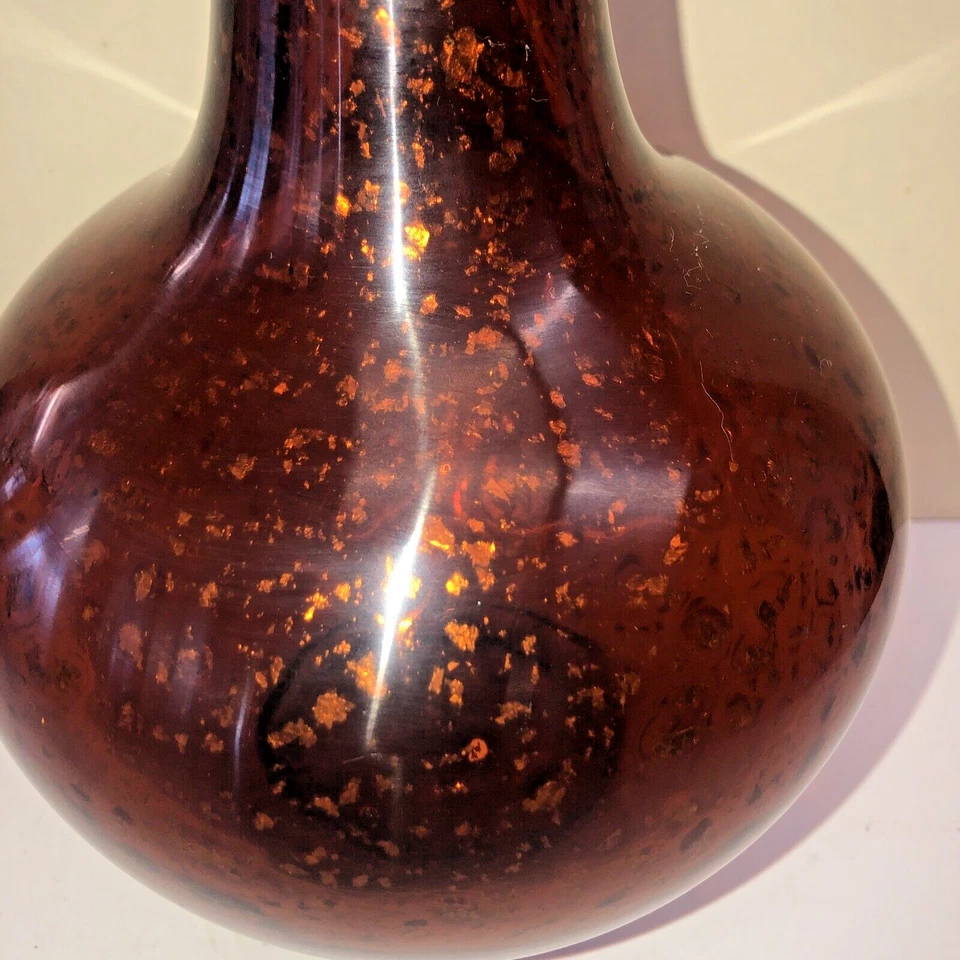 Vidrio chino de Pekín escama de oro altura 10 7/8" pulgadas Foto 4 de 4