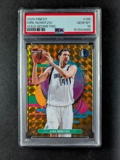 2025-26 Topps Finest DIRK NOWITZKI 10/25 Gold Geometric Ref. Uncommon PSA 10
