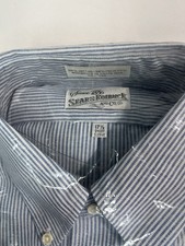 Vintage Sears Roebuck Mens Short Sleeve Button Down Shirt Sz 17 1/2 New E