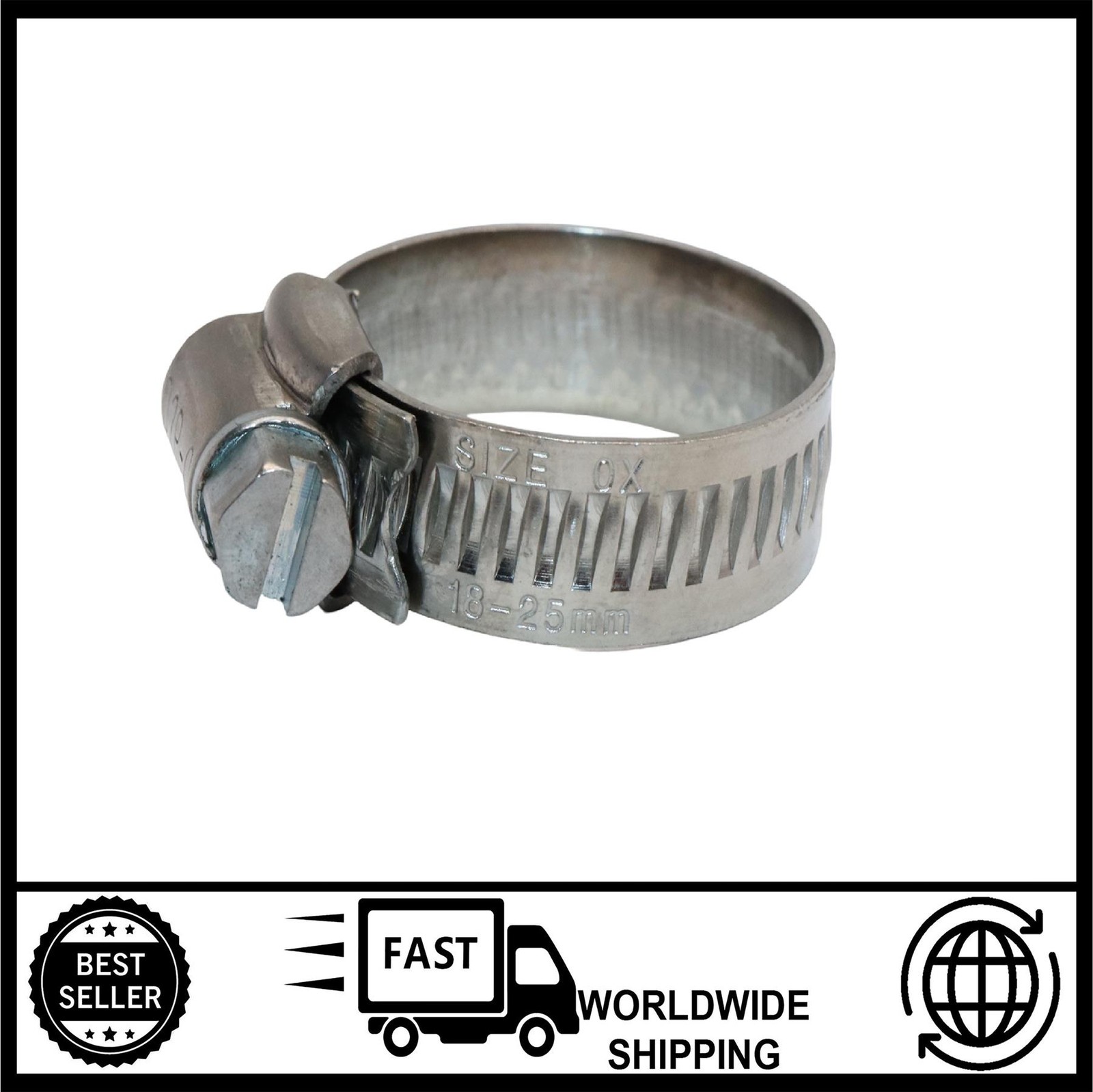 Hose Clamp 0XSS Jubilee Clip 18mm-25mm 304 Stainless Steel | 3/4–1 inch