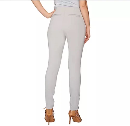 Pantalon pull on Attitudes by Renee stretch suprême tricot blanc femme taille 10 neuf avec étiquette