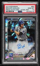 2019 Bowman Chrome Prospect Atomic Refractor /100 Brewer Hicklen PSA 10 Auto u6m
