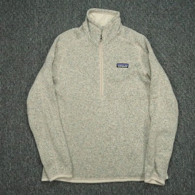Patagonia Better Sweater Womens Medium Pelican Tan Quarter Zip Fleece Jumper