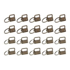 20 Pcs Key Fob Hardware, 0.8/1in 20/26mm with Key Rings for Lanyards, Bronze
