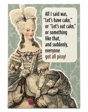 Birthday Card Funny Marie-Antoinette &ldquo;Let&rsquo;s Eat Cake&rdquo; Gold Foil Hallmark Card