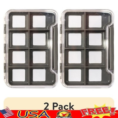 8-Compartment Magnetic Fly Box Clear Lid Fishing Tackle Storage Anglers New
