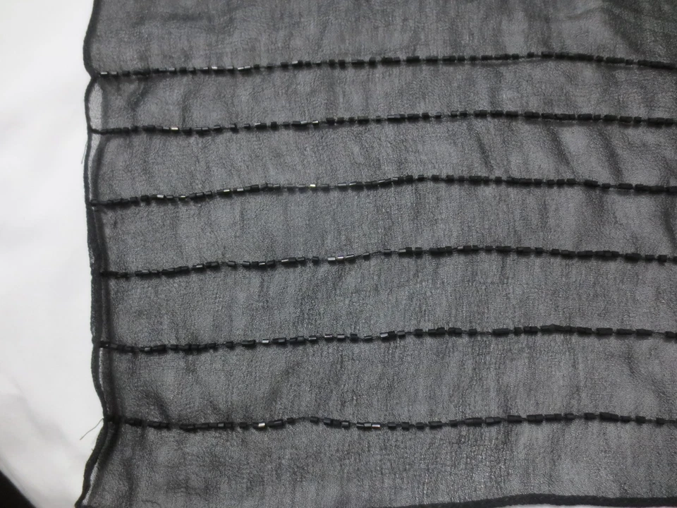 Cachecol Jones New York feminino preto transparente frisado envoltório cachecol longo - Imagem 2 de 4