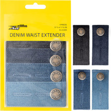 Denim Waist Extender Button for Jeans and Skirt Comfy Metal Buttons 4 Pcs Assort