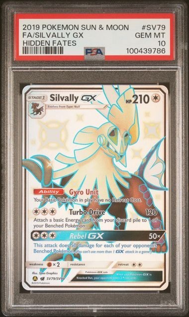 Pokemon TCG Card Silvally GX SV79/SV94 Hidden Fates Shiny Vault Holo - PSA 10