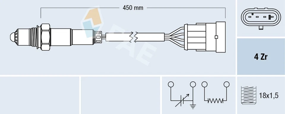Sonde lambda 77159 FAE pour FIAT LANCIA - Photo 1/1