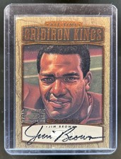 1999 Donruss Jim Brown All Time Gridiron Kings Auto #/1000 Browns Damaged