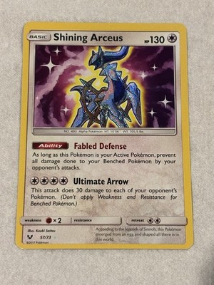 pokemon card shining arceus 2017 Sun & Moon - Shining Legends Shining Arceus #57 Holo Pokemon Card