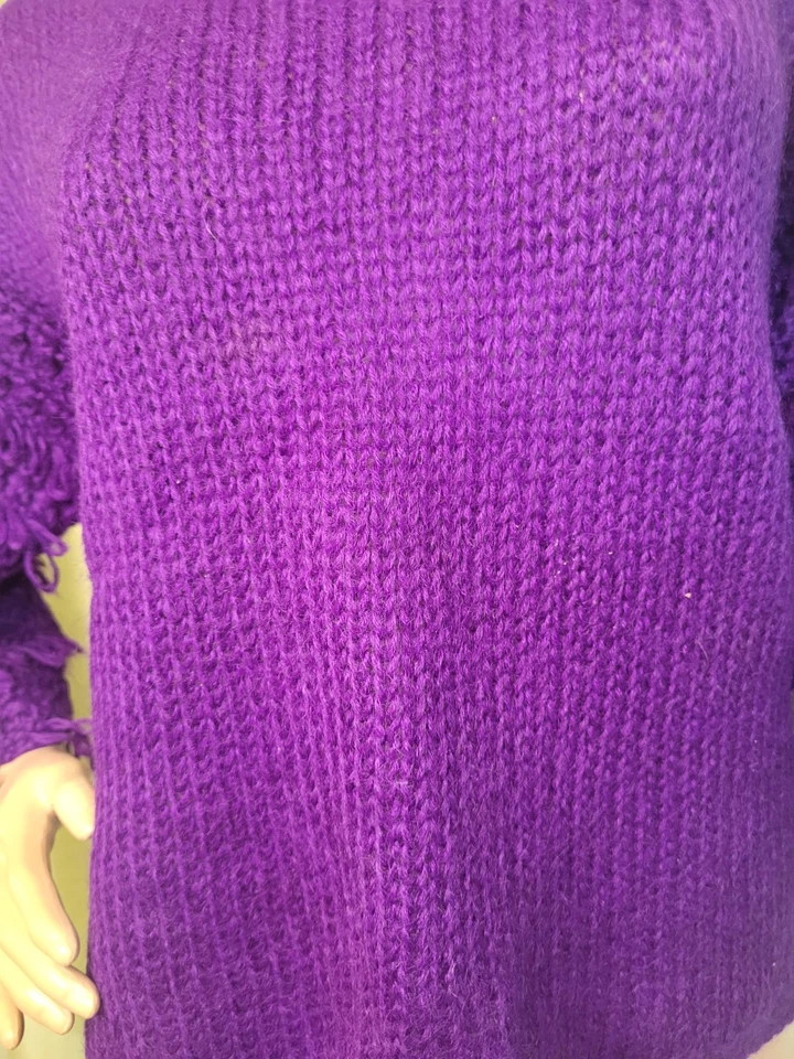 RARO De Colección Años 60 Morado Mohair Tejido Mod Asiento por Joseph Magnin Hecho en Italia Talla M/L Foto 3 de 4