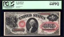 1875 FR. 26 $1 UNITED STATES NOTE PCGS 64 PPQ LEGAL TENDER SCARCE NOTE!