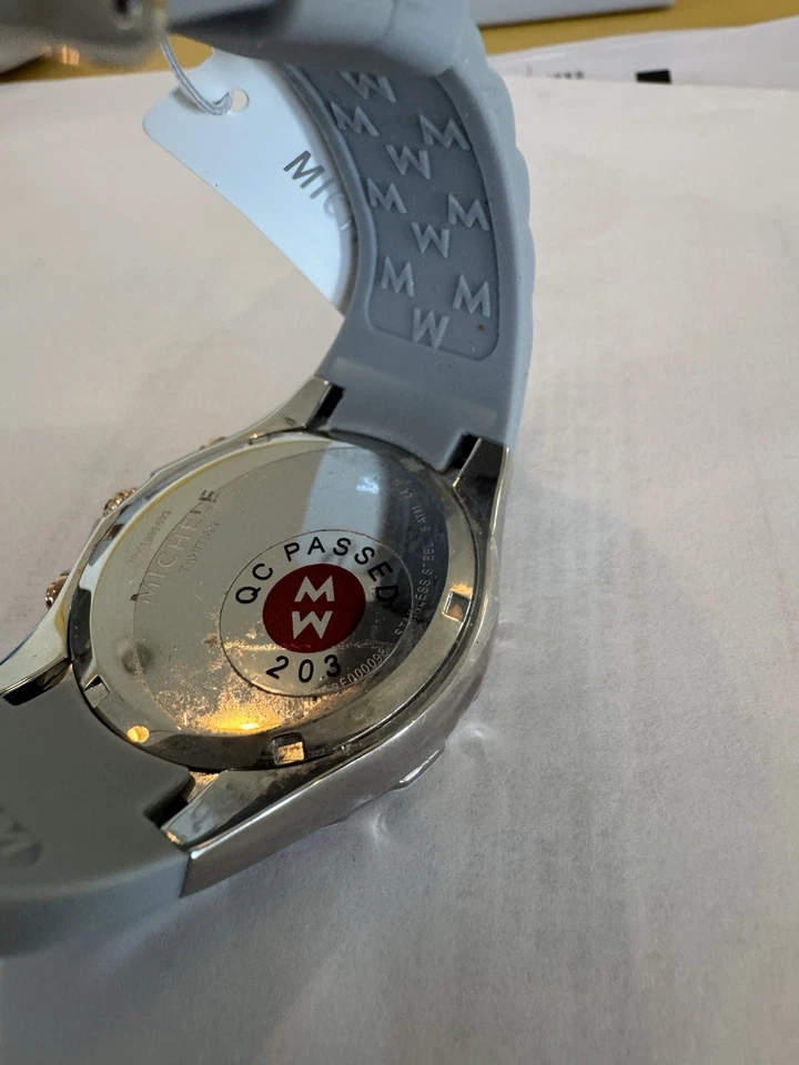 NEW Michele Jelly Bean Large Tahitian Rose Gold Silver Grey Watch MWW12F000098 - Image 4 of 4