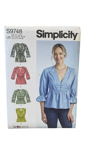 Simplicity S9748 Misses Top Sewing Pattern Size 16-24