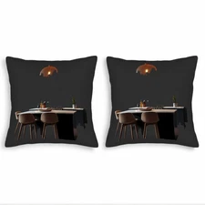 Set of 2 18x18in Throw Pillow Covers - Modern Geometric Pattern Design 