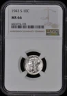 1943-S Mercury Dime 10C NGC MS66