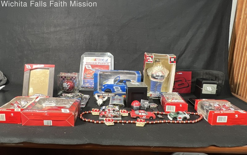 NASCAR Memorabilia Lot Dale Earnhardt Jr 8 Dale Earnhardt 3 Ornaments Puzzles