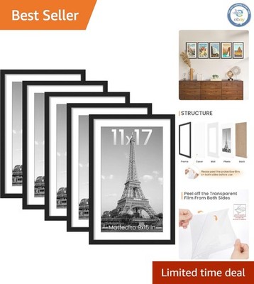Versatile 11x17 Frame Set - 5 Collage Frames for Horizontal or Vertical Display