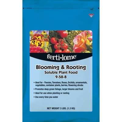 Fertilome (11772) Blooming & Rooting Soluble Plant Food 9-58-8 3 lbs., Blue