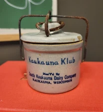 Kaukauna Klub Cheese Crock With Old Style Bail Lid Wisconsin Dairy Company