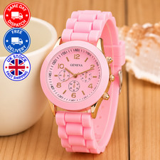 Ladies Quartz Analogue Watch Silicone Strap Womens Casual Fashion Wristwatch UK