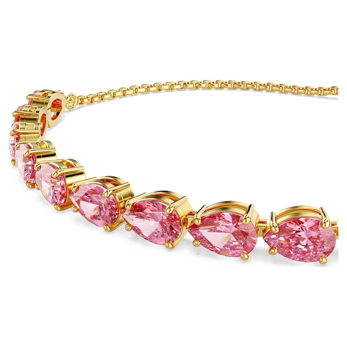 【美品】SWAROVSKI Rosette pink Braceletクリスタル one-bracelet--mixed-cuts--