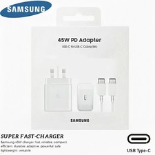Genuine 45W Super Fast Charger Adapter Plug & Cable For Samsung Galaxy S24 S25+