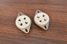 QTY 2 VINTAGE MADE IN USA 4 PIN CERAMIC TUBE SOCKET 811A 2A3 300B 5Z3 572B