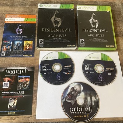 Resident Evil 6 Archives - Xbox 360 -  Sleeve, Both Inserts, Both Discs, & Movie