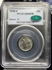 1938-S Mercury Dime PCGS MS65FB CAC BU Gem Graded Silver Dime